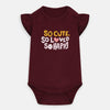 B.X Glitter So Cute Happy Maroon Body Suit 4678