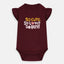 B.X Glitter So Cute Happy Maroon Body Suit 4678