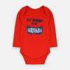 B.X My Daddy Is My Super Hero Embroidered Red Body Suit 4828