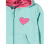 5.10.15 Smily Heart Printed Aqua Hoodies 659
