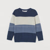 H Block Design Panels Navy Blue Sweater 7780