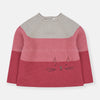 NXT Color Block Embroidered Cat Pink Sweater 7792