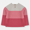 NXT Color Block Embroidered Cat Pink Sweater 7792
