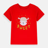 B.X Glitter Sweet Stars Printed Red Tshirt 5090