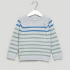 H Blue And Green Line Grey Sweater 7835