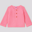 FF Thick Knit Neckless Dark Pink Cardigan 7840