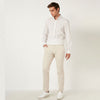 TS Soft Ivory Slim fit Cotton Chino With Belt 9546