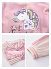 BKT Sweet Unicorn Print Mock Neck Light Weight Pink Zipper 7669