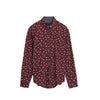 ZR Man Long Sleeve Floral Print Shirt Maroon