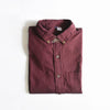 DID Button Down Self Textured Cotton Maron Casual Shirt