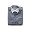 SOL White Collar Dark Blue Small Check Cotton Casual Shirt