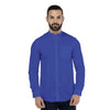 SPL Basics Mandarin Collar Linen Casual Shirt Royal Blue 423