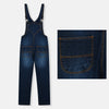 B.X Embroidered Frozen Pocket Blue Dungaree 8091