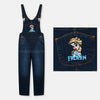 B.X Embroidered Frozen Pocket Blue Dungaree 8091