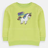 B.X Best Friends Unicorn Print Soft Lime Green Sweatshirt 8099