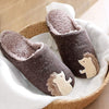CM Dream Aplic Hedgehog Brown Soft Winter Slippers 8145