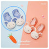 CM Aplic Bunny Face Elastic Grip Blue Warm Slippers 8154