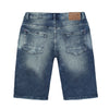 TK Zebra Cord Dirty Wash Blue Denim Shorts 9299