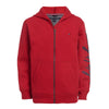 TM Small Logo Print Sleeves Red Zipper Hoodie 8176