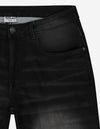 JP Minor Ribbed Black Denim Shorts 9295