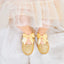 CN Dior Bow Shimming Gold Soft Bottom Pumps 10321
