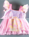 FC Style Shoulder Multi Frill Sequin Pink Fairy Frock 9244