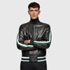 ZR Striped Black Leather Jacket 744