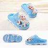Elsa And Snow Man Print Warm Sky Blue Winter Slippers 8300