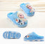 Elsa And Snow Man Print Warm Sky Blue Winter Slippers 8300