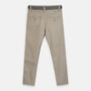 LSN Contrast Belt Beige Cotton Pant 7066