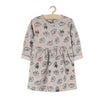 51015 Cats Print Grey Fleece Dress 8358