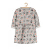 51015 Cats Print Grey Fleece Dress 8358