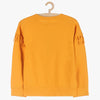 L&S Change The World Fringe Sleeves Mustard Sweatshirt 13753