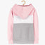 5.10.15 Glitter Cute Pink Color Block Zipper Hoodie 13475
