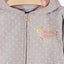 51015 Natural Beauty Peach Dots Grey Zipper Hoodie 8396