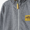 51015 Dino Badge Melange Grey Fleece Zipper Hoodie 8427