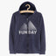 LS Fun Day Print Blue Zipper Hoodie 8429