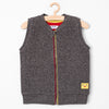 51015 Smile Badge Quilted Sleeveless Dark Grey Zipper 8431
