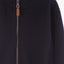 51015 Quilted Mock Neck Navy Blue Zipper Hoodie 8438