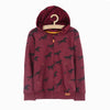LS Save The World Horse Print Maroon Fleece Zipper Hoodie 8439