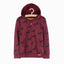 LS Save The World Horse Print Maroon Fleece Zipper Hoodie 8439