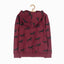 LS Save The World Horse Print Maroon Fleece Zipper Hoodie 8439