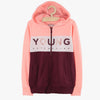 LS Young Pink And Maroon Zipper Hoodie 8441