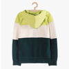 LS Color Block Green Zipper Hoodie 8444