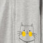 51015 Cat Face Grey Zipper Hoodie 8445