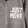 LS Just Move Embossed Melange Grey Zipper Hoodie 8446