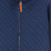 M&M Quilted Mock Neck Navy Blue Zipper 14529