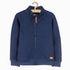 M&M Quilted Mock Neck Navy Blue Zipper 14529