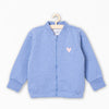 5.10.15 Embroidered Heart Denim Blue Fleece Mock Neck Zipper 14789