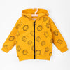 51015 Hedgehog Fleece Mustard Zipper Hoodie 8467